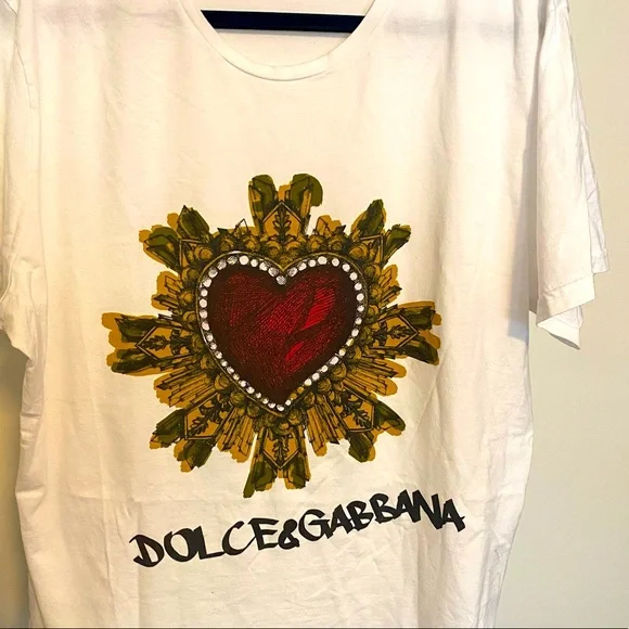 関税込 ドルチェ＆ガッバーナ セイクリッド ハート柄 Tシャツ 関税込 ドルチェ＆ガッバーナ セイクリッド ハート柄 Tシャツ